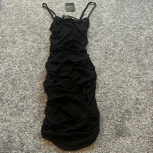 NWT Forever 21 Sheer Fitted Ruched Dress - Picture 1 of 6